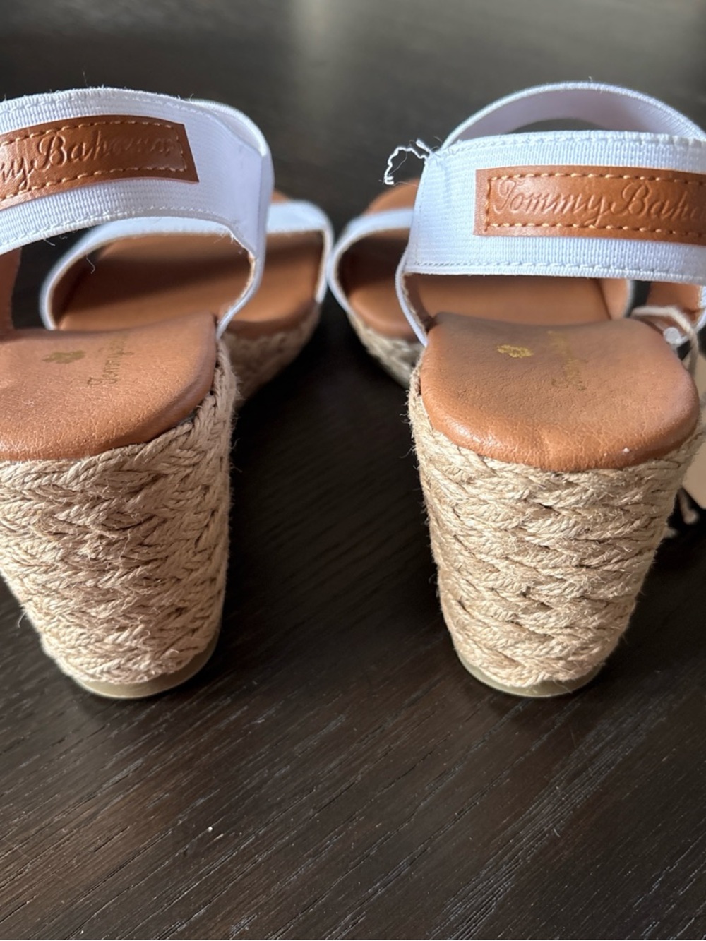 Tommy Bahama White Fabric Sakura Espadrille Wedge Slingback Sandal NWT 8.5M - Picture 4 of 6